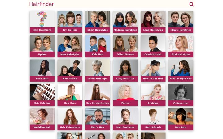 Screenshot of hairfinder.com