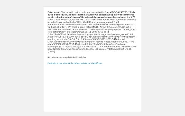 Screenshot of hairfix.sk