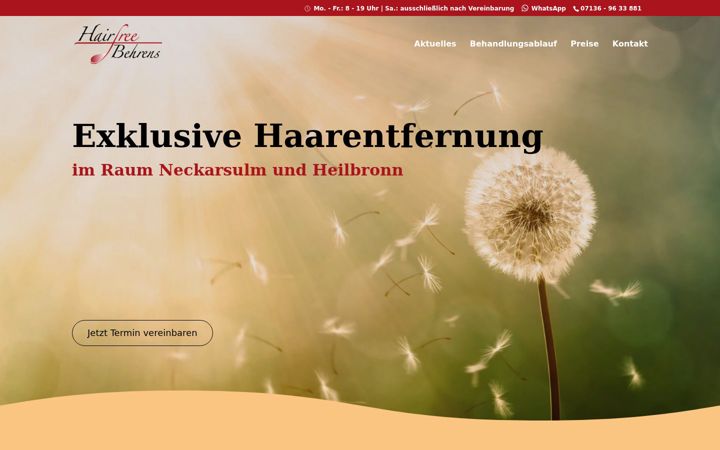 Screenshot of hairfree-behrens.de