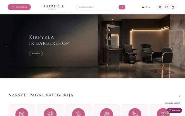 Screenshot di hairfree.lt