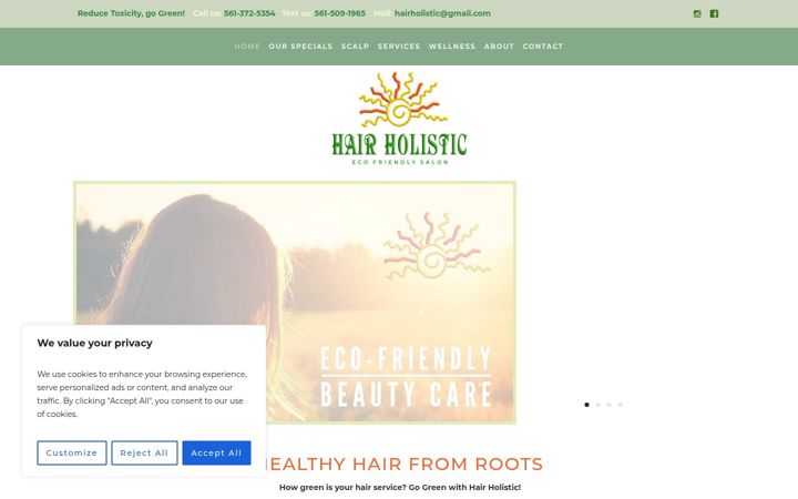 Screenshot of hairholistic.com