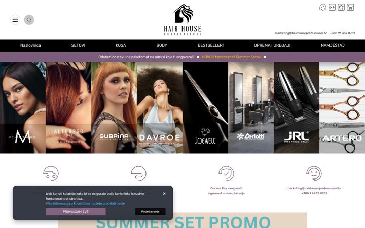 Screenshot of hairhouseprofessional.hr