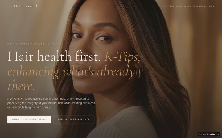 Screenshot of hairinvigorated.com