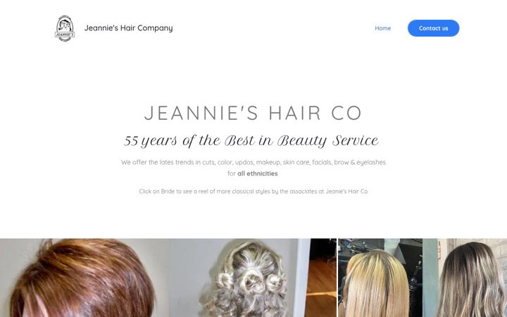 Kuvakaappaus sivustosta hairjeanie.com