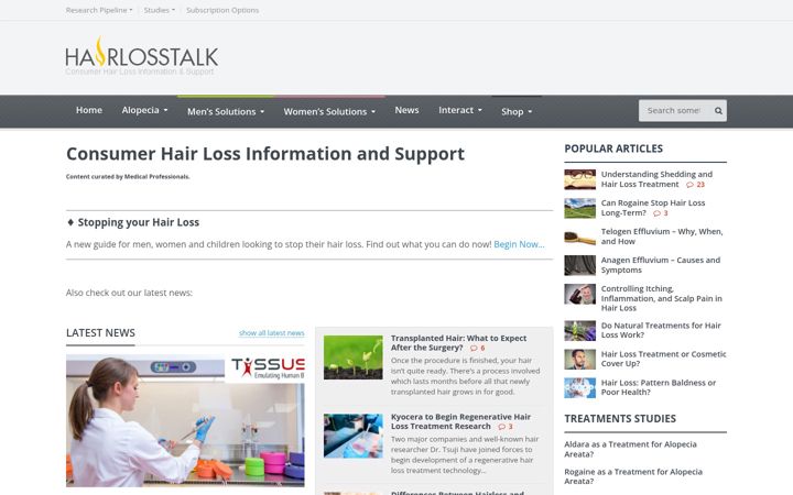 Screenshot of hairlosstalk.com