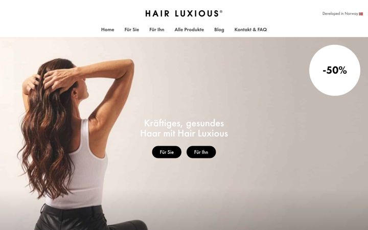 Screenshot of hairluxious.de
