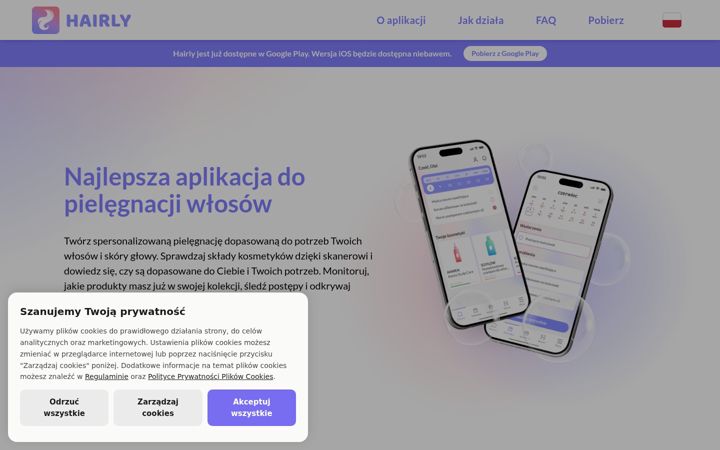 Screenshot of hairlyapp.com