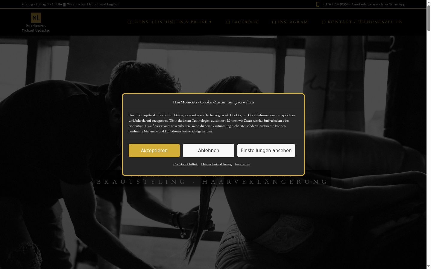 Screenshot of the consent banner shown before any interaction