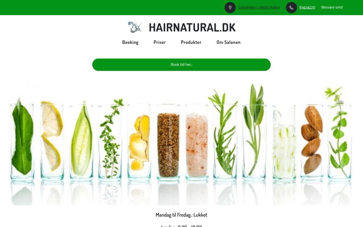 Screenshot of hairnatural.dk