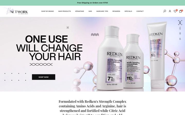 Screenshot of hairnetwork.co.za