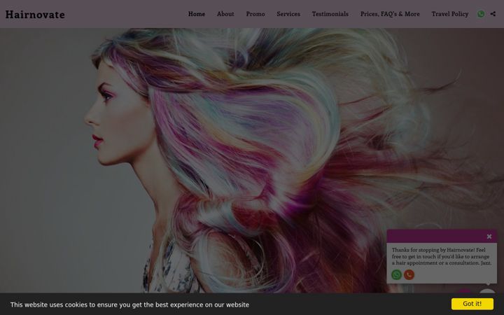 Screenshot of hairnovate.co.uk