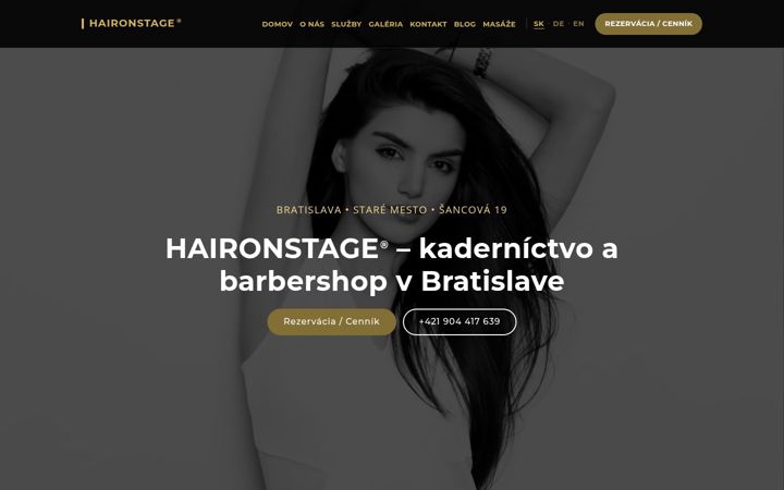 Screenshot of haironstage.com