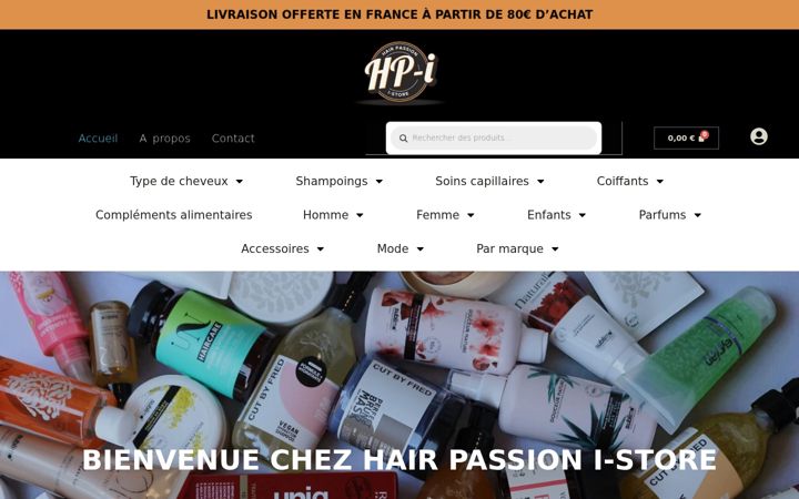 Screenshot of hairpassionistore.com