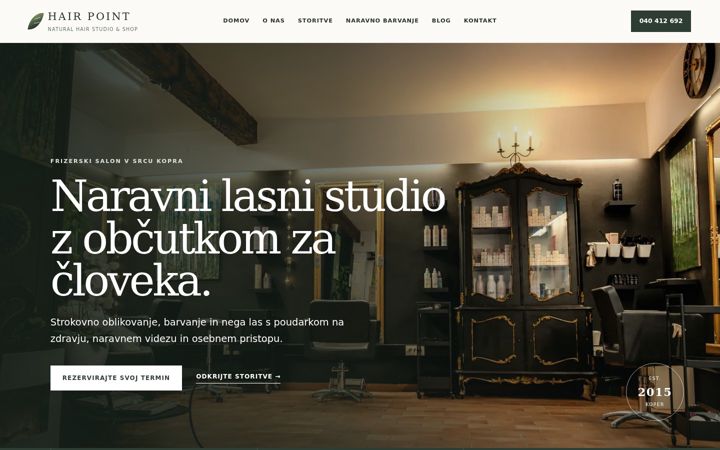 Screenshot of hairpointkoper.si