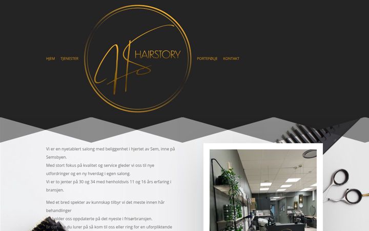 Screenshot of hairstory.no