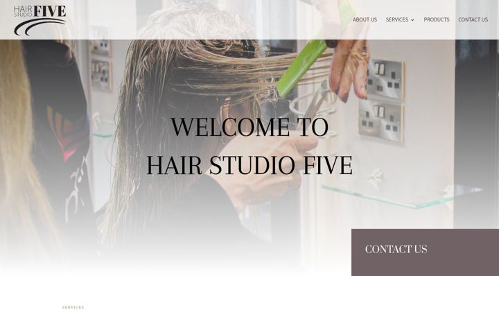 Screenshot of hairstudiofive.uk