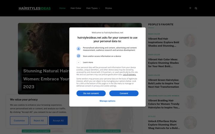 Screenshot of hairstylesideas.net