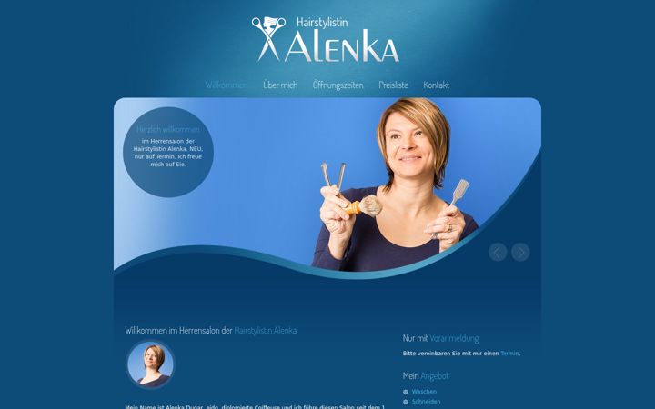 Screenshot of hairstylistin-alenka.ch