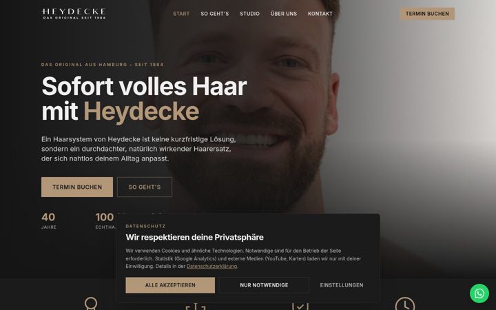 Screenshot of hairsystems-heydecke.de