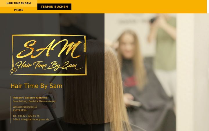 Screenshot of hairtimebysam.de