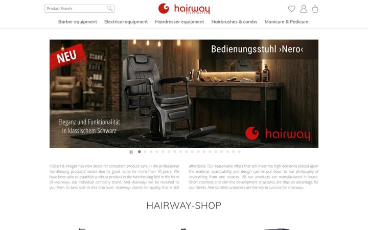Screenshot of hairway-shop.com