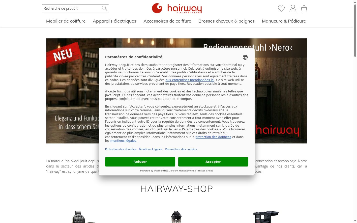 Képernyőkép a bármilyen interakció előtt megjelenő hozzájárulási bannerről