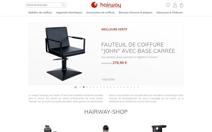 Screenshot of hairway-shop.fr