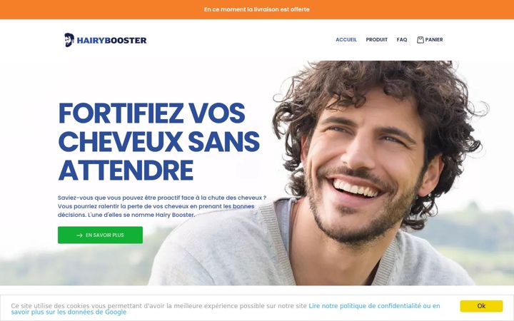 Screenshot of hairybooster.com