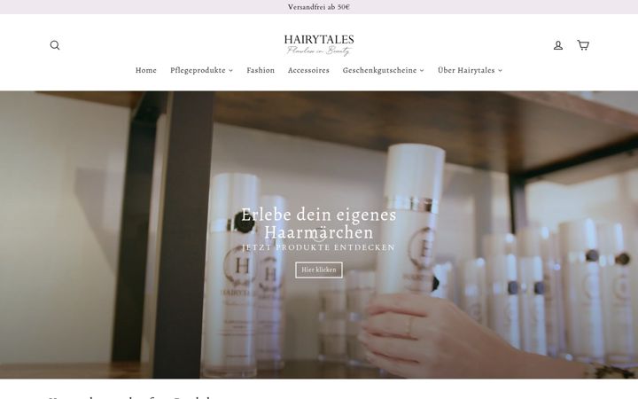 Screenshot of hairytales-shop.de