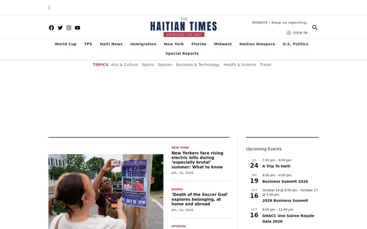 Screenshot of haitiantimes.com