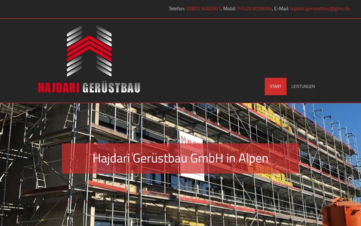 Screenshot of hajdari-geruestbau.de