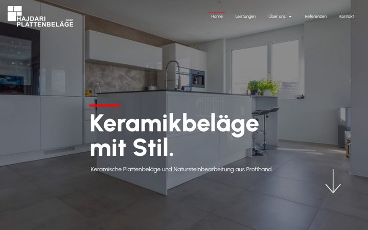 Screenshot of hajdari-plattenbelaege.ch