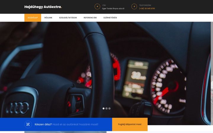 Screenshot of hajduhegyautoextra.hu