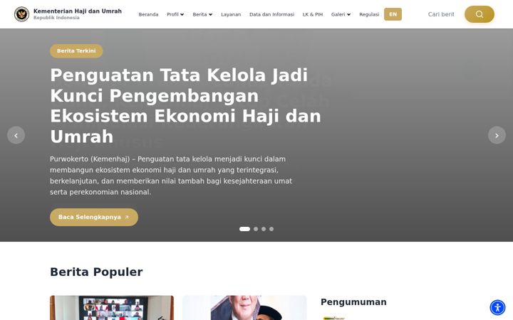 Zrzut ekranu haji.go.id