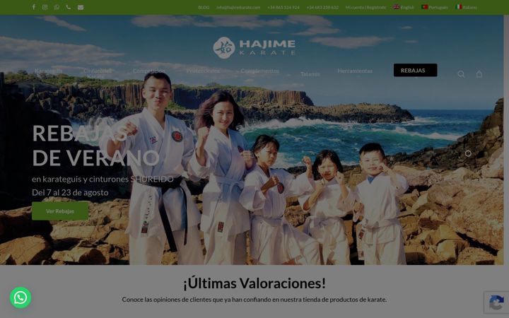 Screenshot of hajimekarate.com