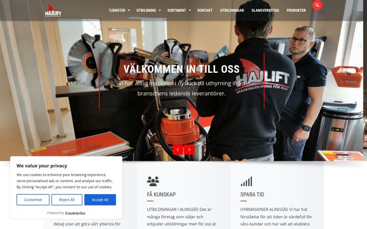 Screenshot of hajlift.se