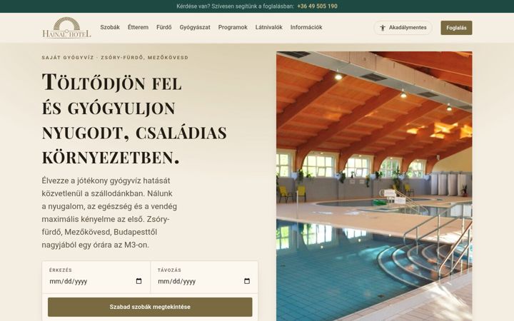 Screenshot of hajnalhotel.hu