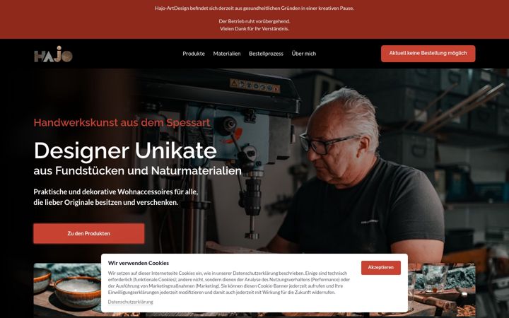 Screenshot of hajo-artdesign.de