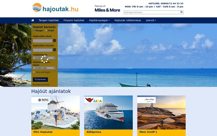 Screenshot of hajoutak.hu