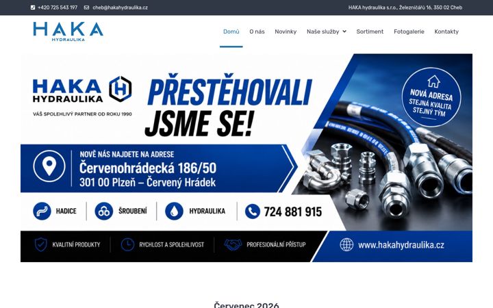 Screenshot of hakahydraulika.cz