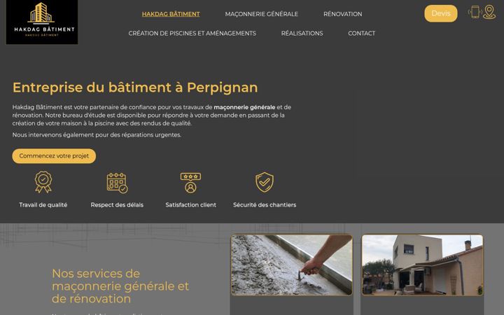 Screenshot of hakdagbatiment.fr