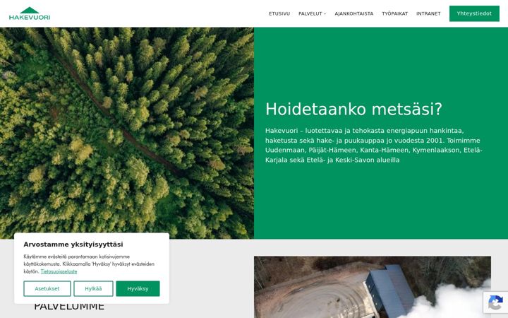 Screenshot of hakevuori.fi