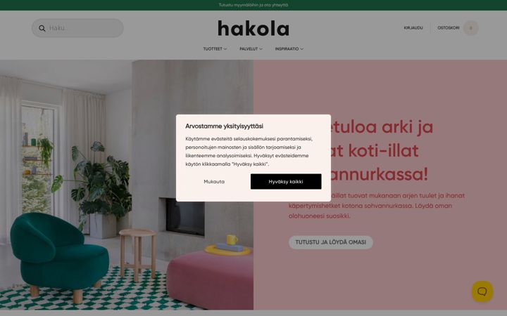 Screenshot of hakola.fi