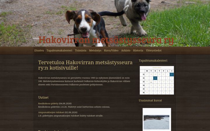 Screenshot of hakovirranmetsastysseura.com