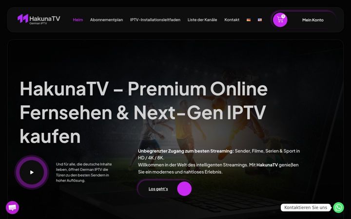 Screenshot of hakunatv.online