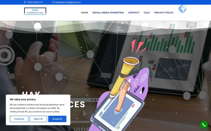 Screenshot of hakwebservices.com