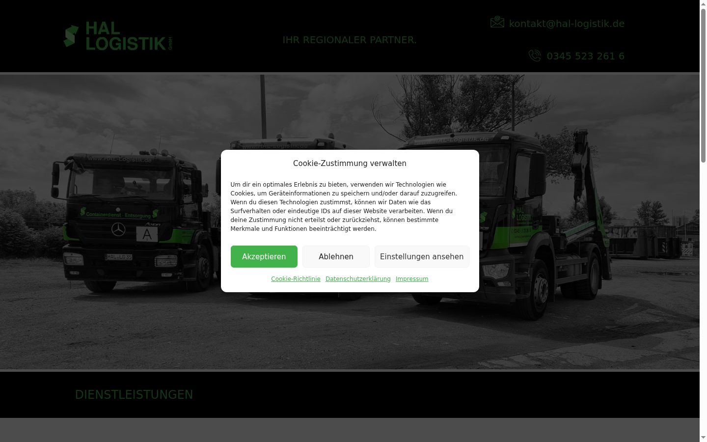 Posnetek zaslona pasice za privolitev, prikazane pred kakršno koli interakcijo