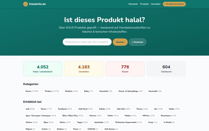 Screenshot of halalinfo.de