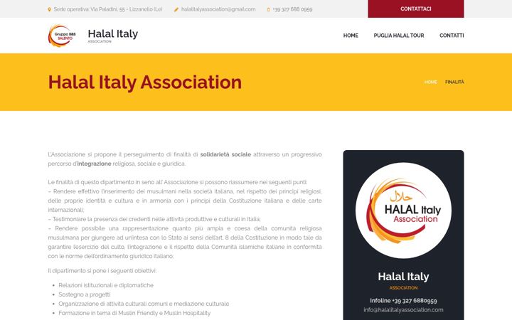 Screenshot of halalitalyassociation.com