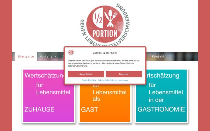 Screenshot of halbeportion-hamburg.de
